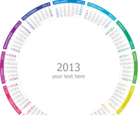 Creative round calendars 2014 vector 04