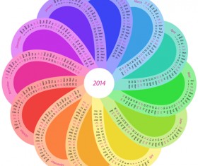 Creative round calendars 2014 vector 05