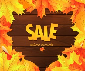 Autumn big sale design elements vector 03