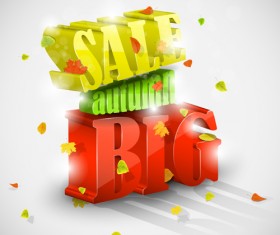 Autumn big sale design elements vector 05