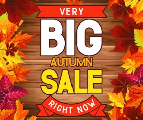 Autumn big sale design elements vector 06