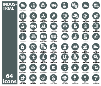 Set of Industrial icons vector 01