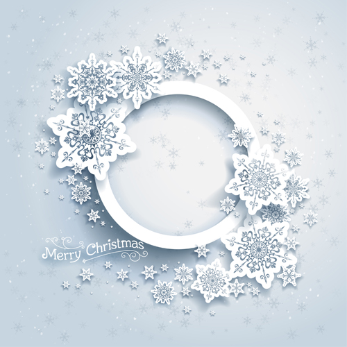 Christmas snowflakes backgrounds vector 04
