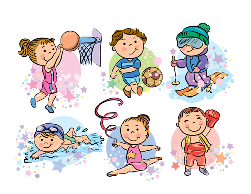 Sports people cartoon vector 02