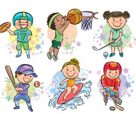 Sports people cartoon vector 03