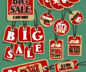 Vintage tags big sale vector 02
