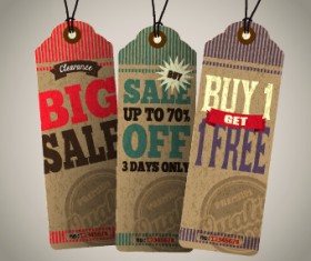 Vintage tags big sale vector 04