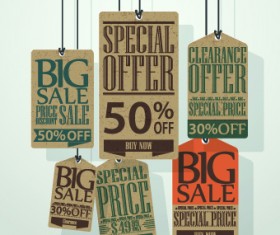 Vintage tags big sale vector 05