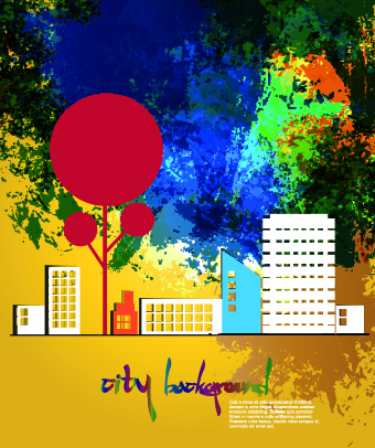Urban landscape background vector 01