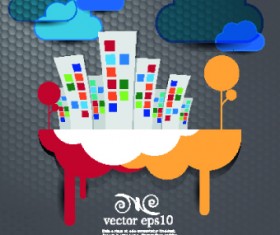 Urban landscape background vector 04