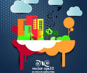 Urban landscape background vector 05