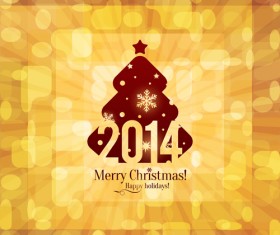Vintage 2014 christmas background design vector 03