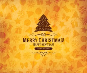 Vintage 2014 christmas background design vector 05
