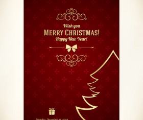 Vintage 2014 christmas background design vector 06