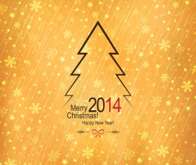 Vintage 2014 christmas background design vector 07