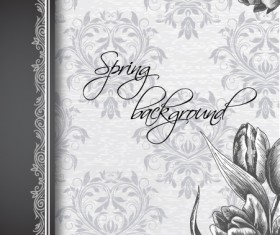 Vintage Spring floral background 02