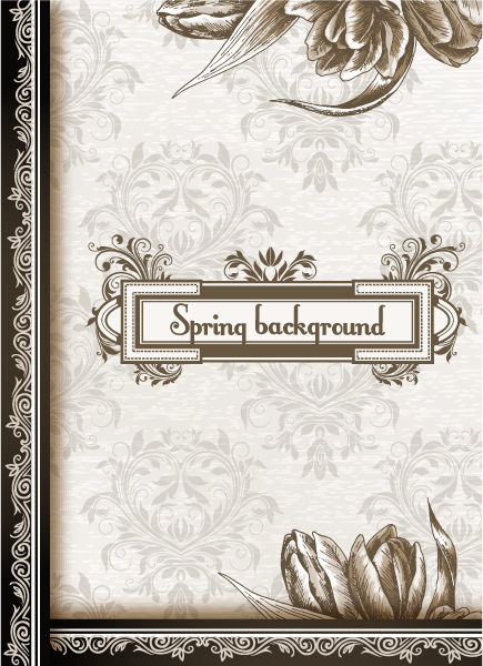 Vintage Spring floral background 03