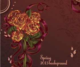 Vintage Spring floral background 05