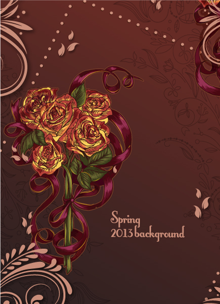 Vintage Spring floral background 05