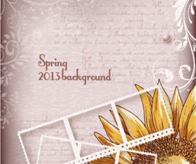 Vintage Spring floral background 06