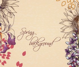 Vintage Spring floral background 07