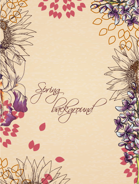 Vintage Spring floral background 07
