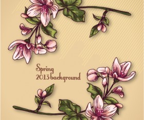 Vintage Spring floral background 08