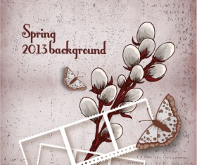 Vintage Spring floral background 09