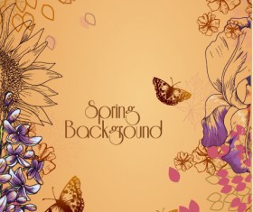 Vintage Spring floral background 10
