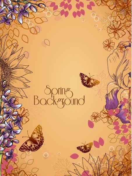 Vintage Spring floral background 10
