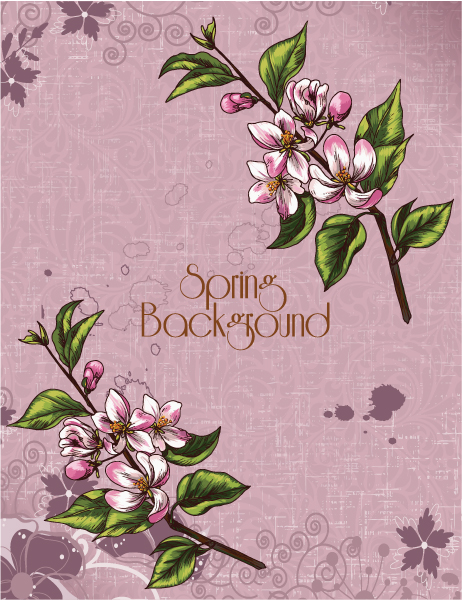 Vintage Spring floral background 12