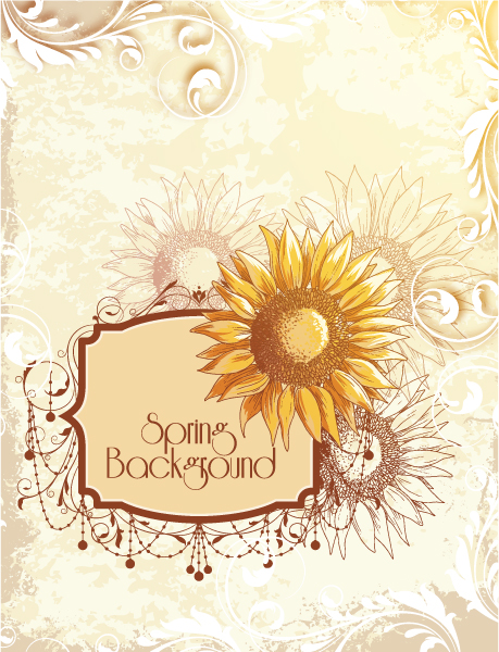 Vintage Spring floral background 16