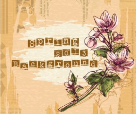 Vintage Spring floral background 18
