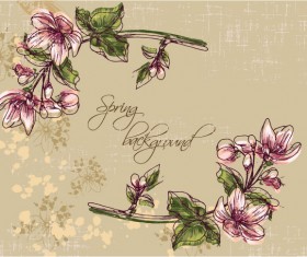 Vintage Spring floral background 22