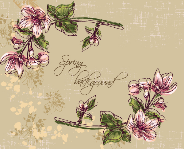 Vintage Spring floral background 22