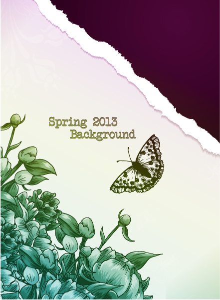 Vintage Spring floral background 27