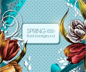 Vintage Spring floral background 30