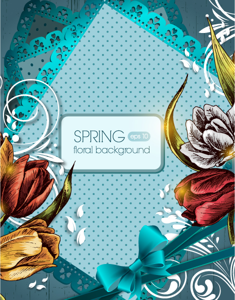 Vintage Spring floral background 30