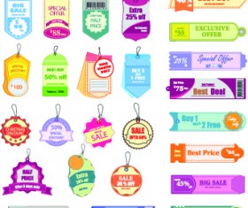 Vintage sale tags vector