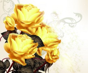 Vintage rose wedding Invitation cards vector 03