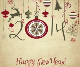 Vintage xmas elements vector 01