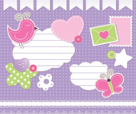 Cute baby backgrounds vector 01