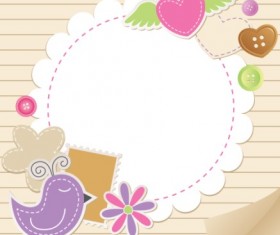 Cute baby backgrounds vector 02