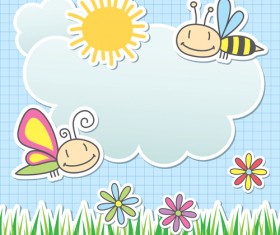 Cute baby backgrounds vector 03