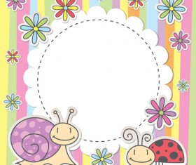 Cute baby backgrounds vector 04