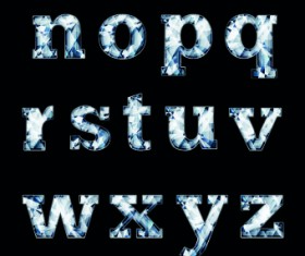 Glitter diamond alphabet letters vector 01