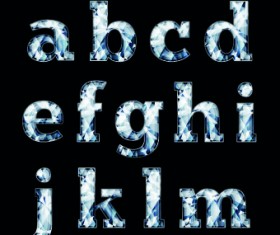 Glitter diamond alphabet letters vector 02