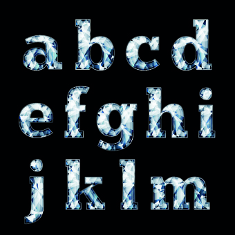 Glitter diamond alphabet letters vector 02
