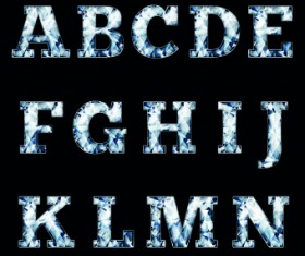 Glitter diamond alphabet letters vector 03