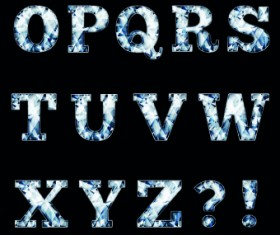 Glitter diamond alphabet letters vector 04